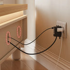 Mobile TV con gestione cavi in legno naturale bicolore 94