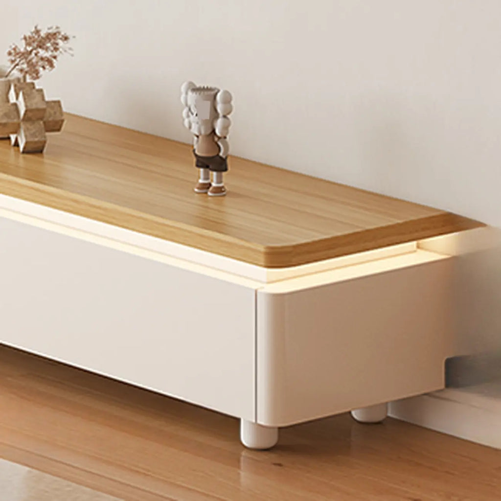Mobile TV con gestione cavi in legno naturale bicolore 94