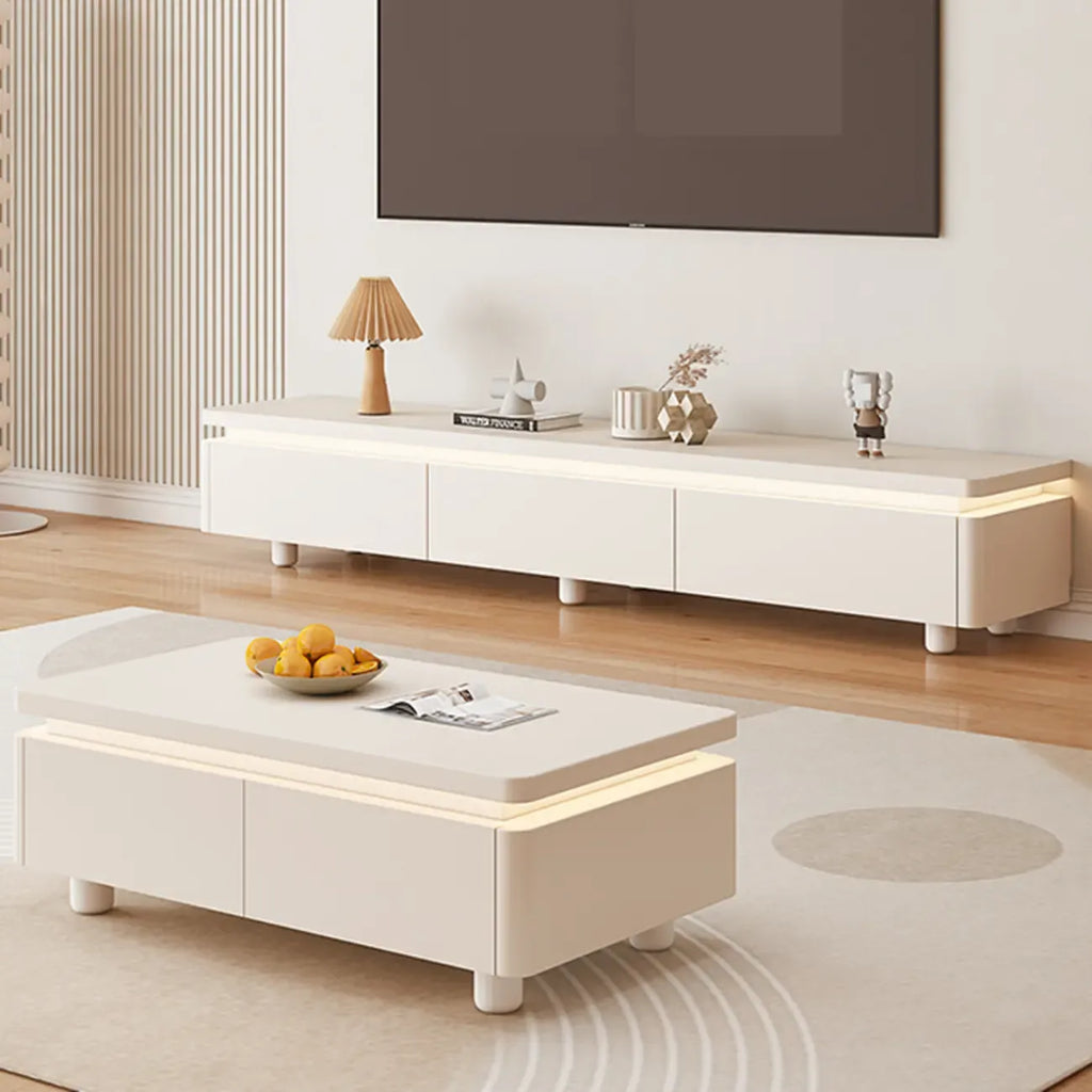 Mobile TV con gestione cavi in legno naturale bicolore 94