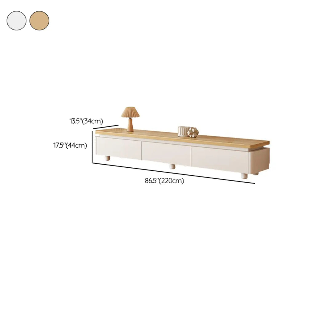 Mobile TV con gestione cavi in legno naturale bicolore 94