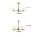 Lustre moderne et élégant à 3-5 lumières en verre beige, grand modèle