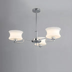 Lustre moderne et élégant à 3-5 lumières en verre beige, grand modèle