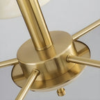 Lustre moderne et élégant à 3-5 lumières en verre beige, grand modèle