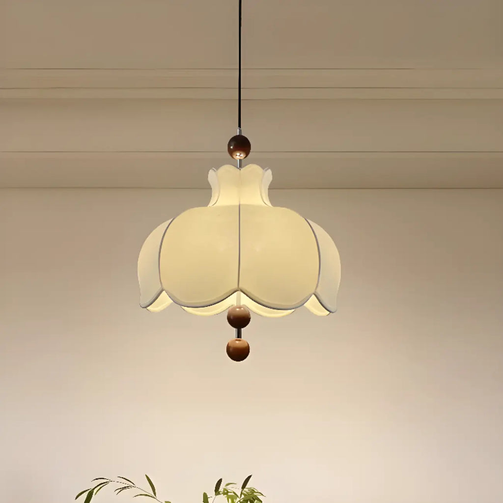 Suspension d'intérieur contemporaine à 3/5 lumières en tissu blanc