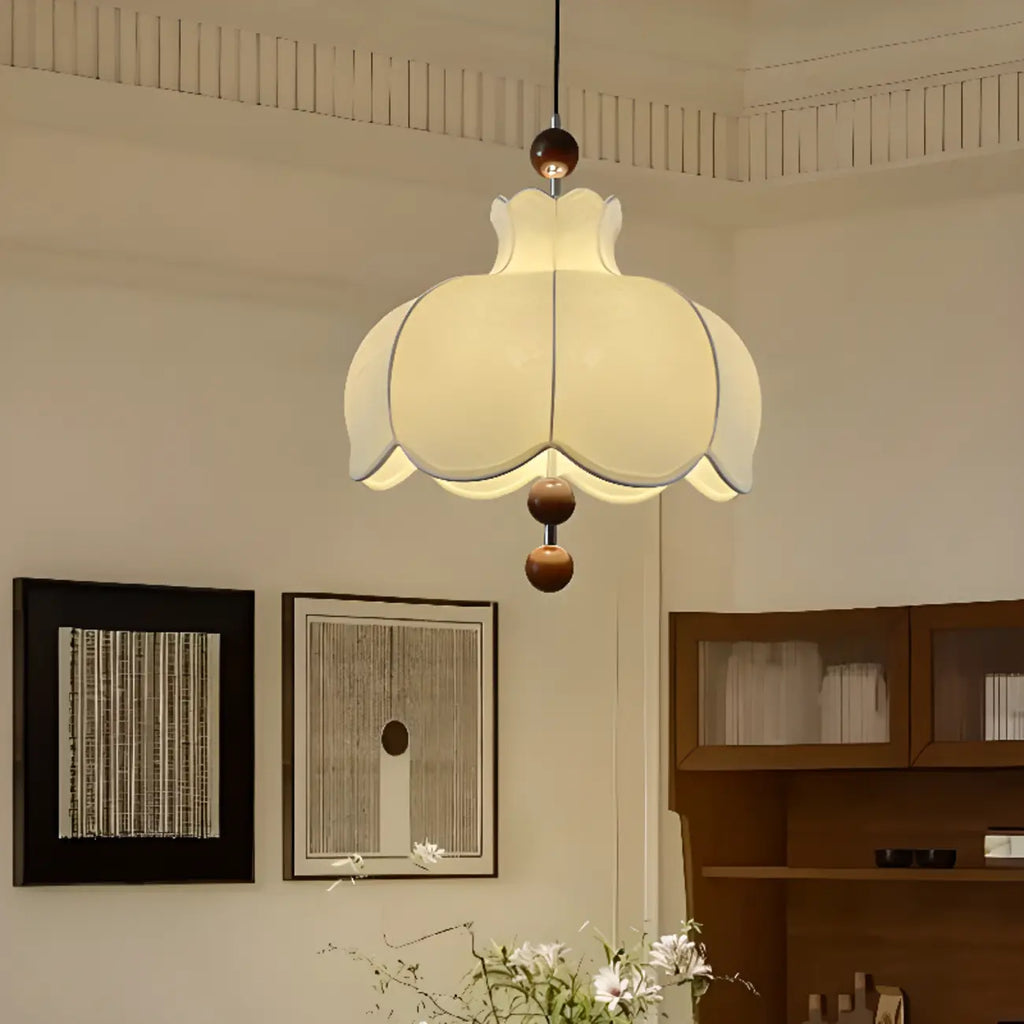 Suspension d'intérieur contemporaine à 3/5 lumières en tissu blanc