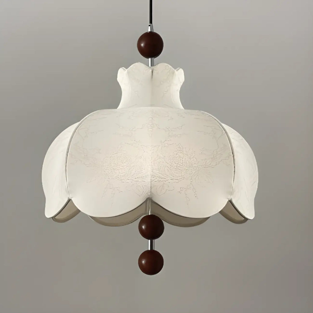 Suspension d'intérieur contemporaine à 3/5 lumières en tissu blanc