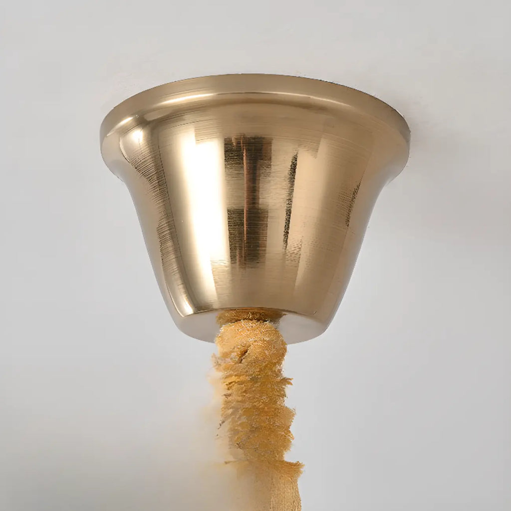 Lustre moderne réglable en verre doré à motif floral, 6/8 lumières