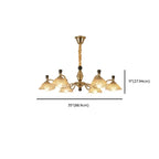 Lustre moderne réglable en verre doré à motif floral, 6/8 lumières