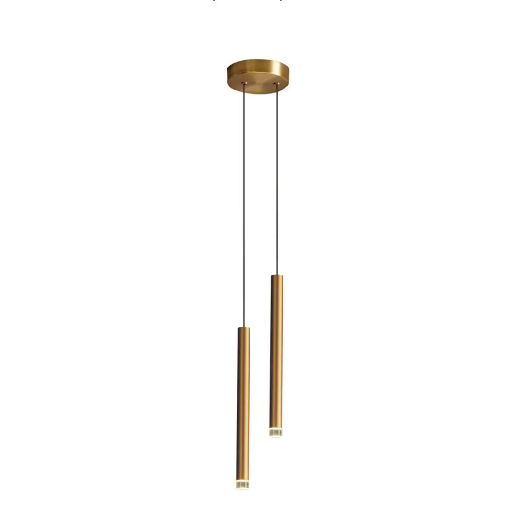 Suspension LED géométrique moderne en métal doré et acrylique