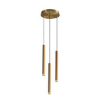Suspension LED géométrique moderne en métal doré et acrylique