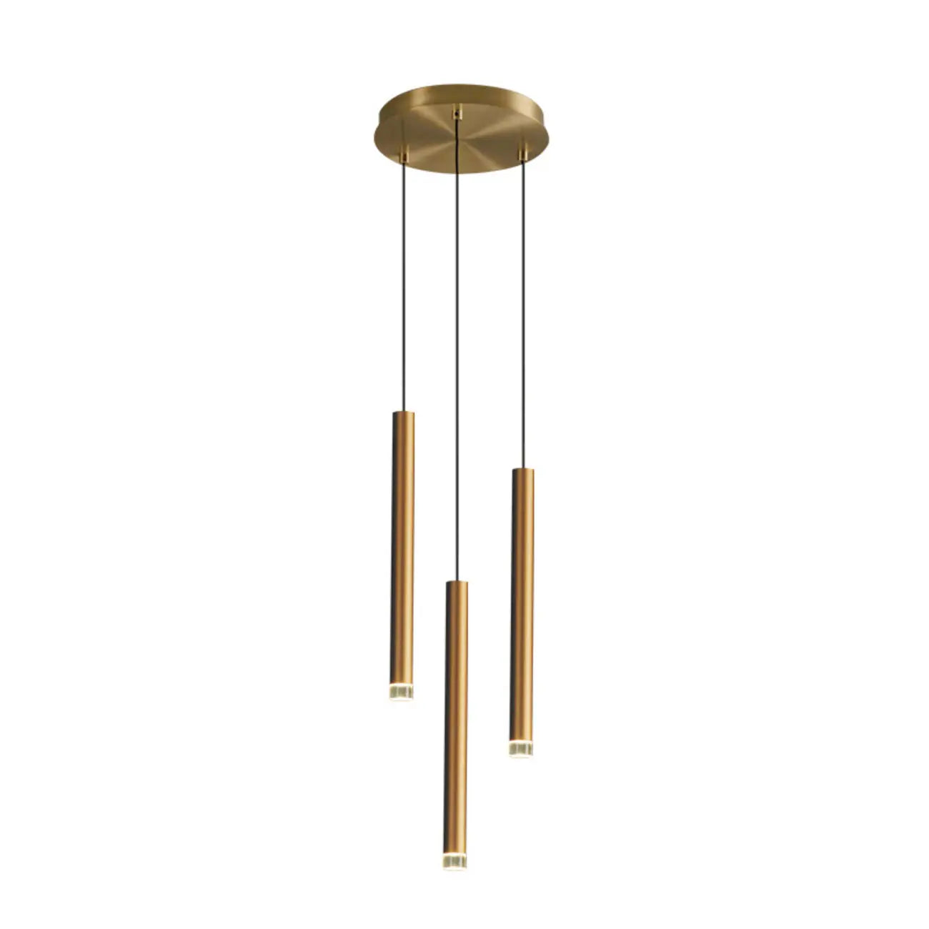 Suspension LED géométrique moderne en métal doré et acrylique
