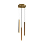 Suspension LED géométrique moderne en métal doré et acrylique