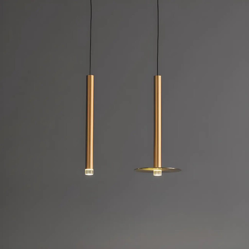Suspension LED géométrique moderne en métal doré et acrylique
