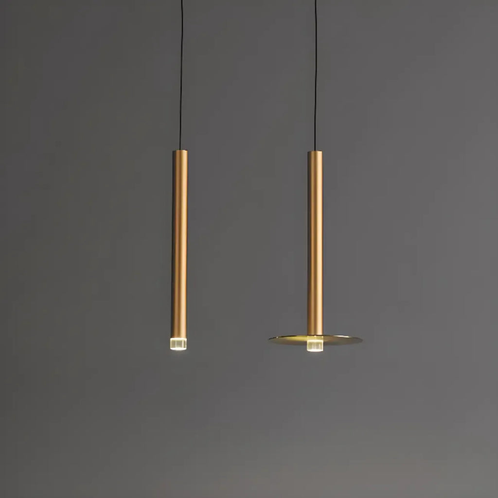 Suspension LED géométrique moderne en métal doré et acrylique