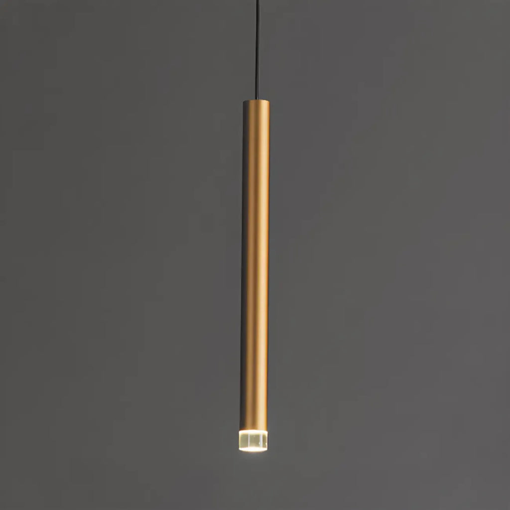 Suspension LED géométrique moderne en métal doré et acrylique