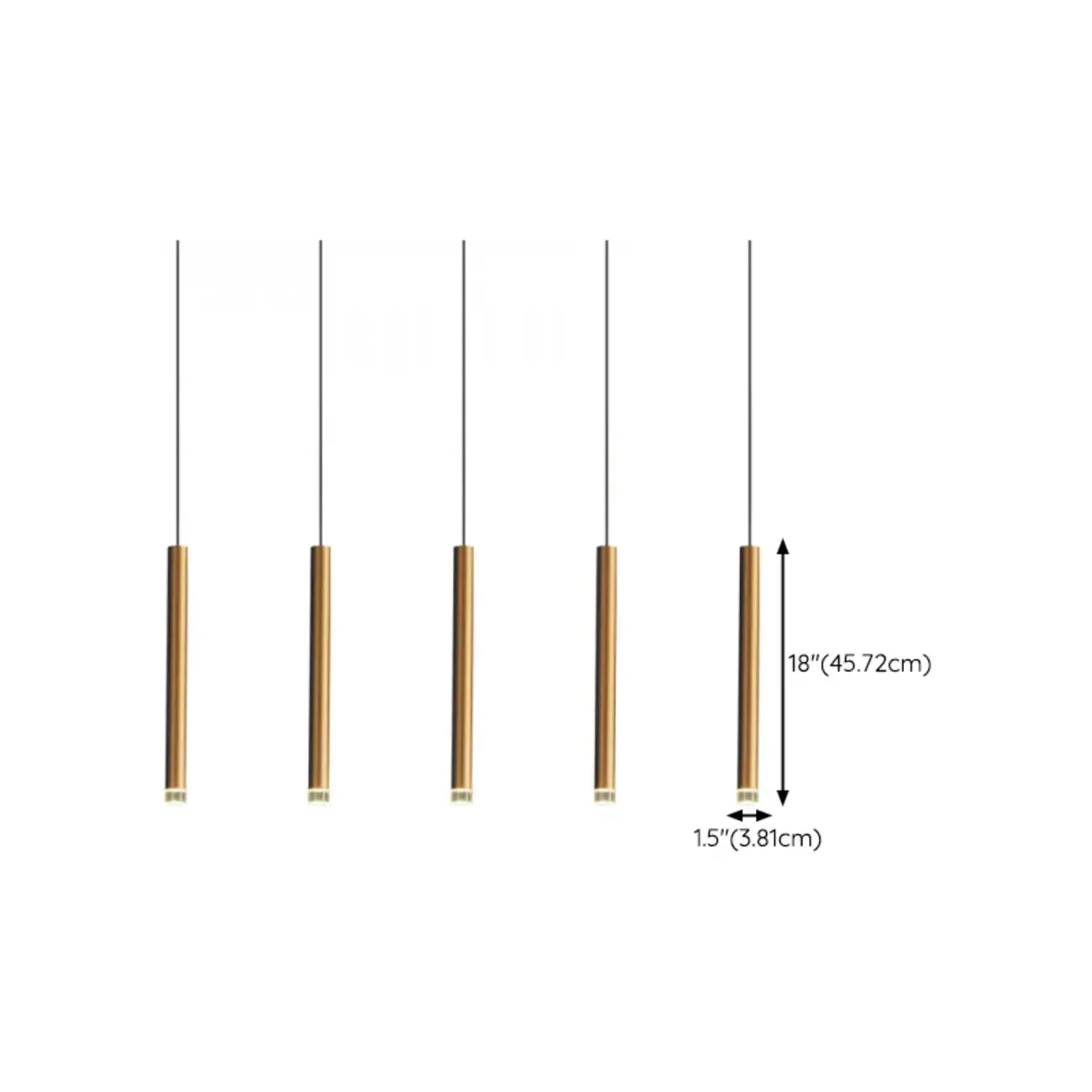 Suspension LED géométrique moderne en métal doré et acrylique