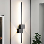 Grande applique murale géométrique noire élégante à 4 lumières LED