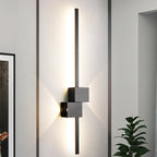 Grande applique murale géométrique noire élégante à 4 lumières LED