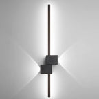 Grande applique murale géométrique noire élégante à 4 lumières LED