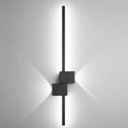 Grande applique murale géométrique noire élégante à 4 lumières LED