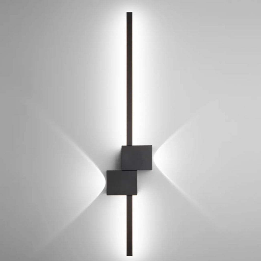 Grande applique murale géométrique noire élégante à 4 lumières LED