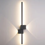 Grande applique murale géométrique noire élégante à 4 lumières LED