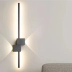 Grande applique murale géométrique noire élégante à 4 lumières LED