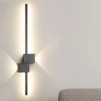 Grande applique murale géométrique noire élégante à 4 lumières LED