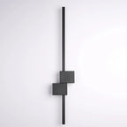 Grande applique murale géométrique noire élégante à 4 lumières LED