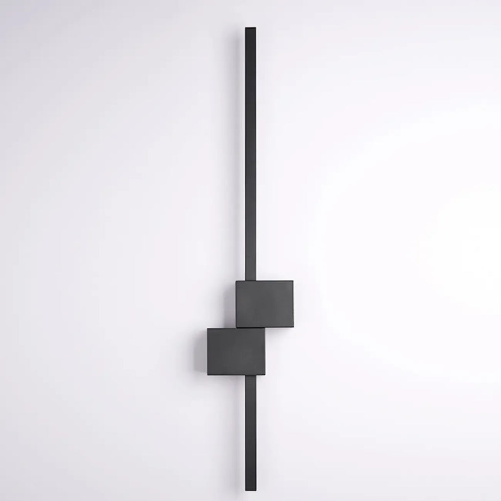 Grande applique murale géométrique noire élégante à 4 lumières LED