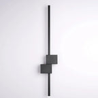 Grande applique murale géométrique noire élégante à 4 lumières LED