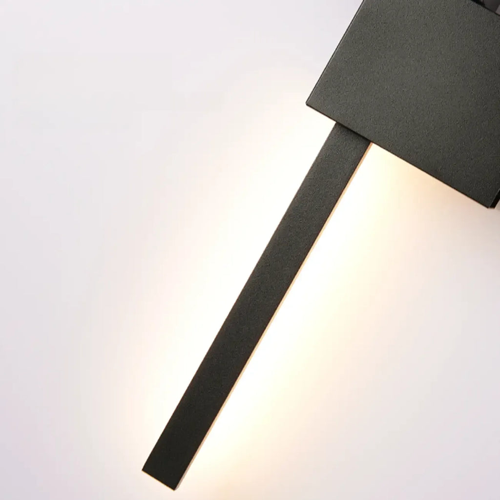 Grande applique murale géométrique noire élégante à 4 lumières LED