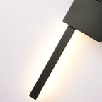 Grande applique murale géométrique noire élégante à 4 lumières LED