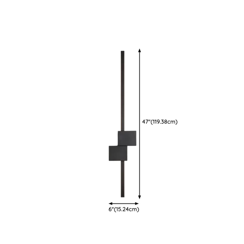 Grande applique murale géométrique noire élégante à 4 lumières LED