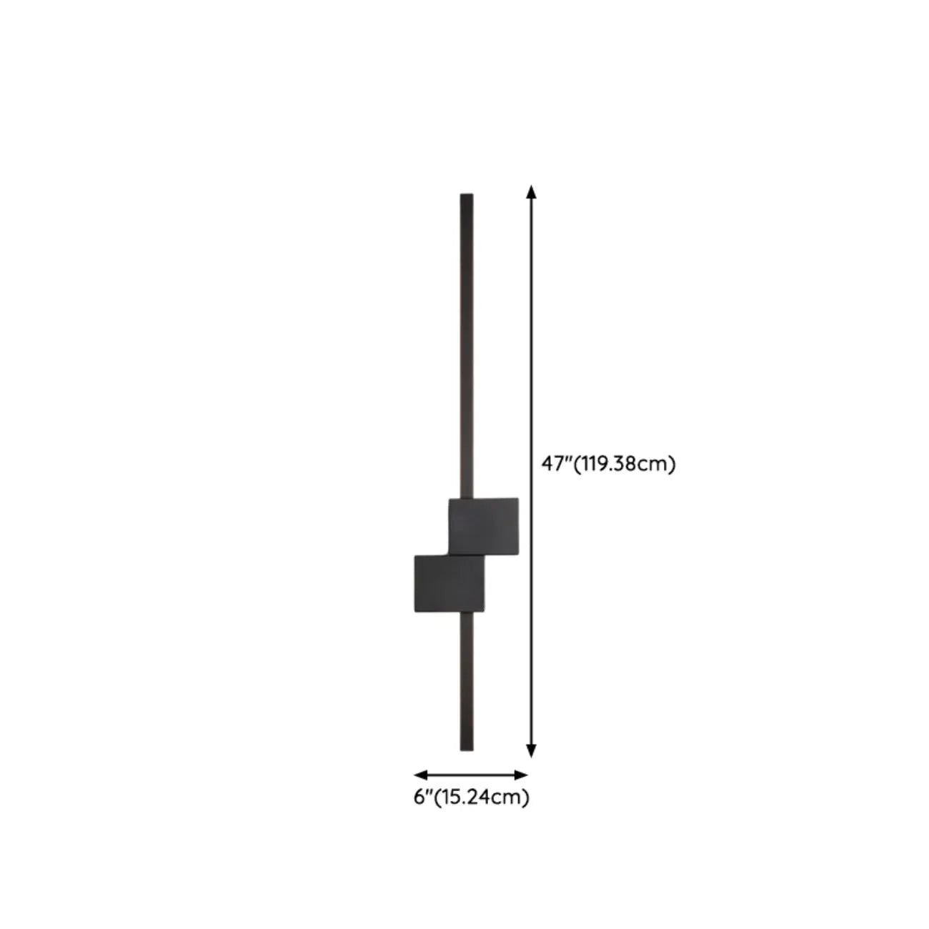 Grande applique murale géométrique noire élégante à 4 lumières LED