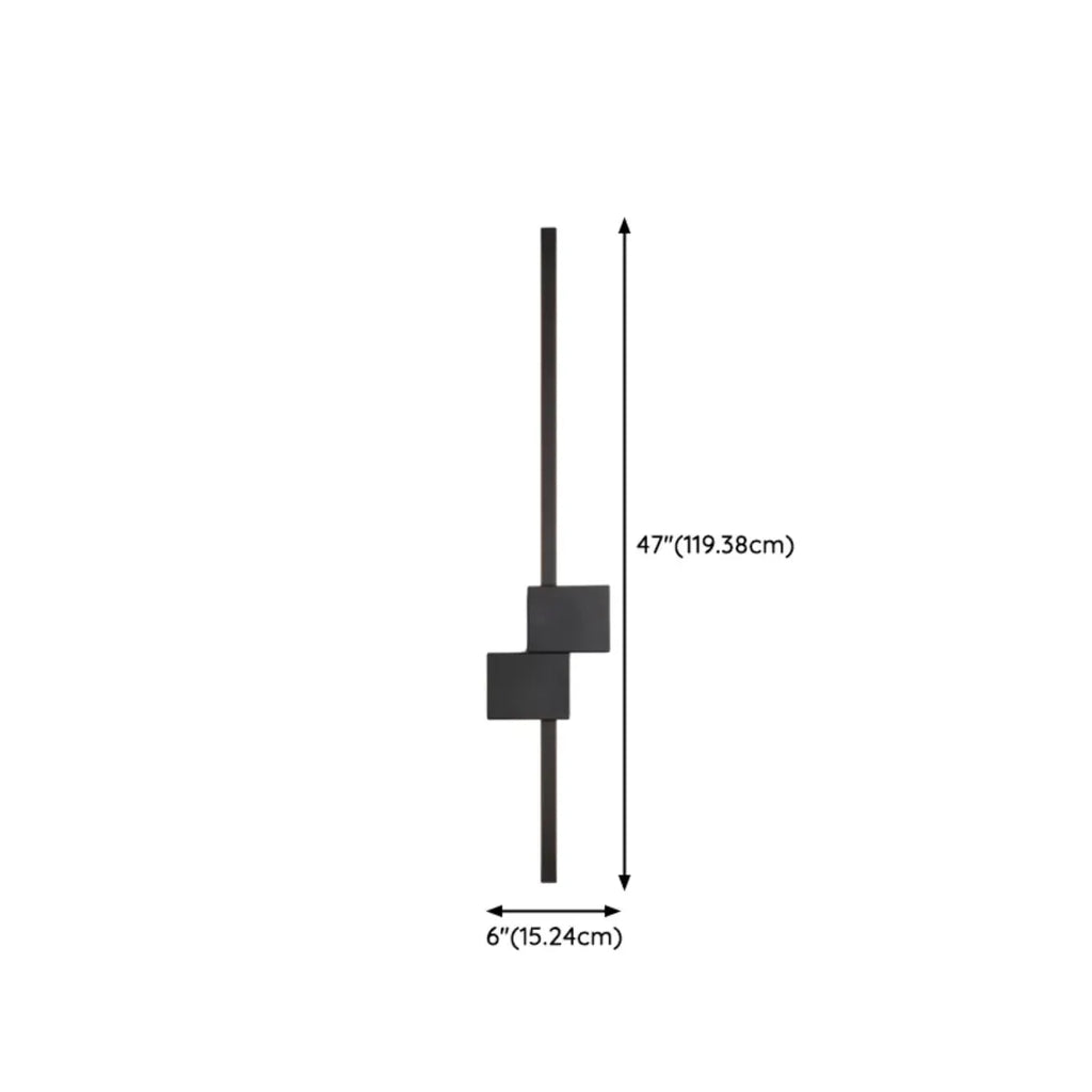 Grande applique murale géométrique noire élégante à 4 lumières LED