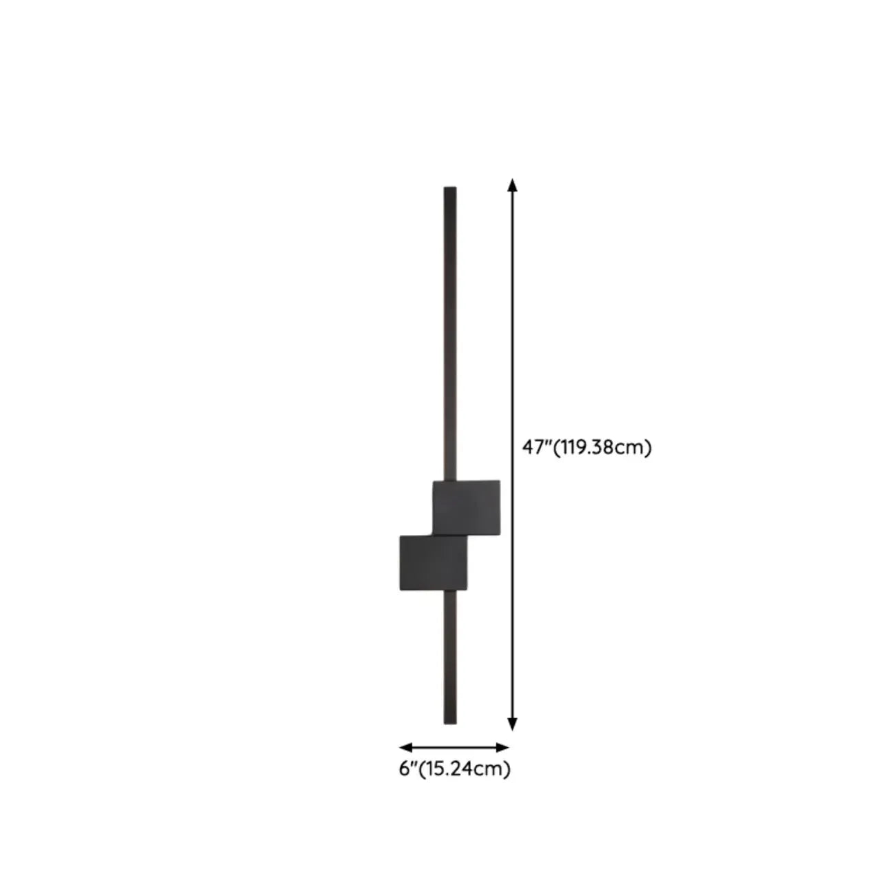 Grande applique murale géométrique noire élégante à 4 lumières LED
