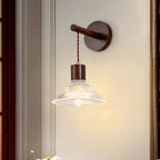 Applique murale élégante Geometrica LED en bois et verre pour chevet