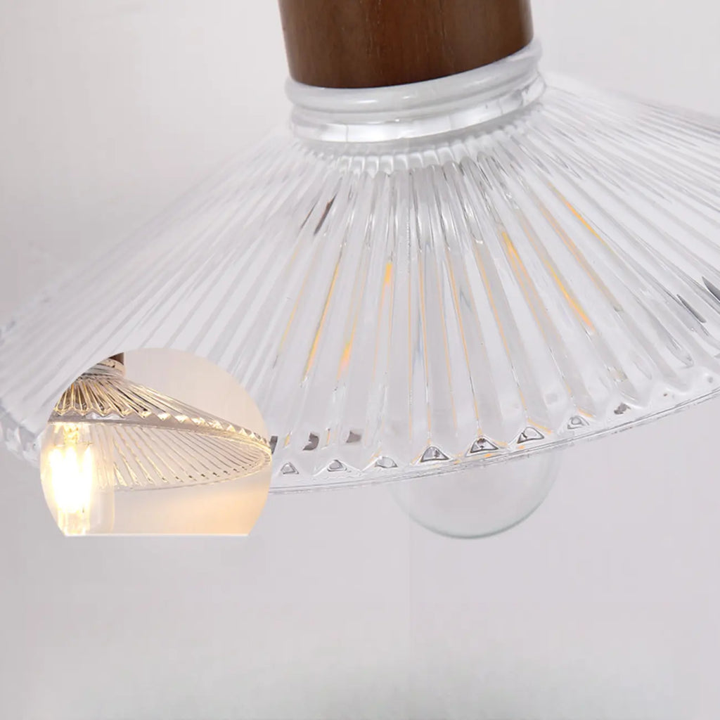 Applique murale élégante Geometrica LED en bois et verre pour chevet