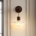 Applique murale élégante Geometrica LED en bois et verre pour chevet