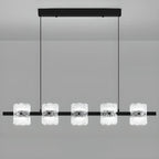 Suspension minimaliste noire à 10 lumières pour îlot central, avec télécommande et variateur