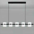 Suspension minimaliste noire à 10 lumières pour îlot central, avec télécommande et variateur
