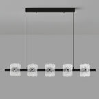 Suspension minimaliste noire à 10 lumières pour îlot central, avec télécommande et variateur