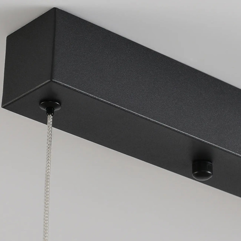 Suspension minimaliste noire à 10 lumières pour îlot central, avec télécommande et variateur
