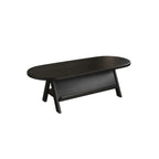 Table basse ovale classique en bois avec étagère inclinable