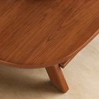 Table basse ovale classique en bois avec étagère inclinable