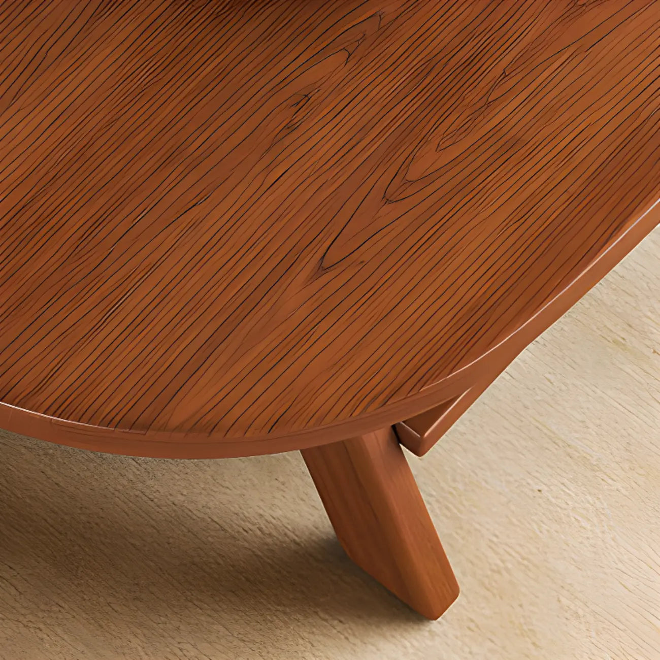 Table basse ovale classique en bois avec étagère inclinable