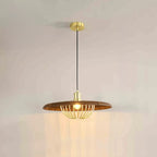 Suspension ronde dorée élégante pour intérieur