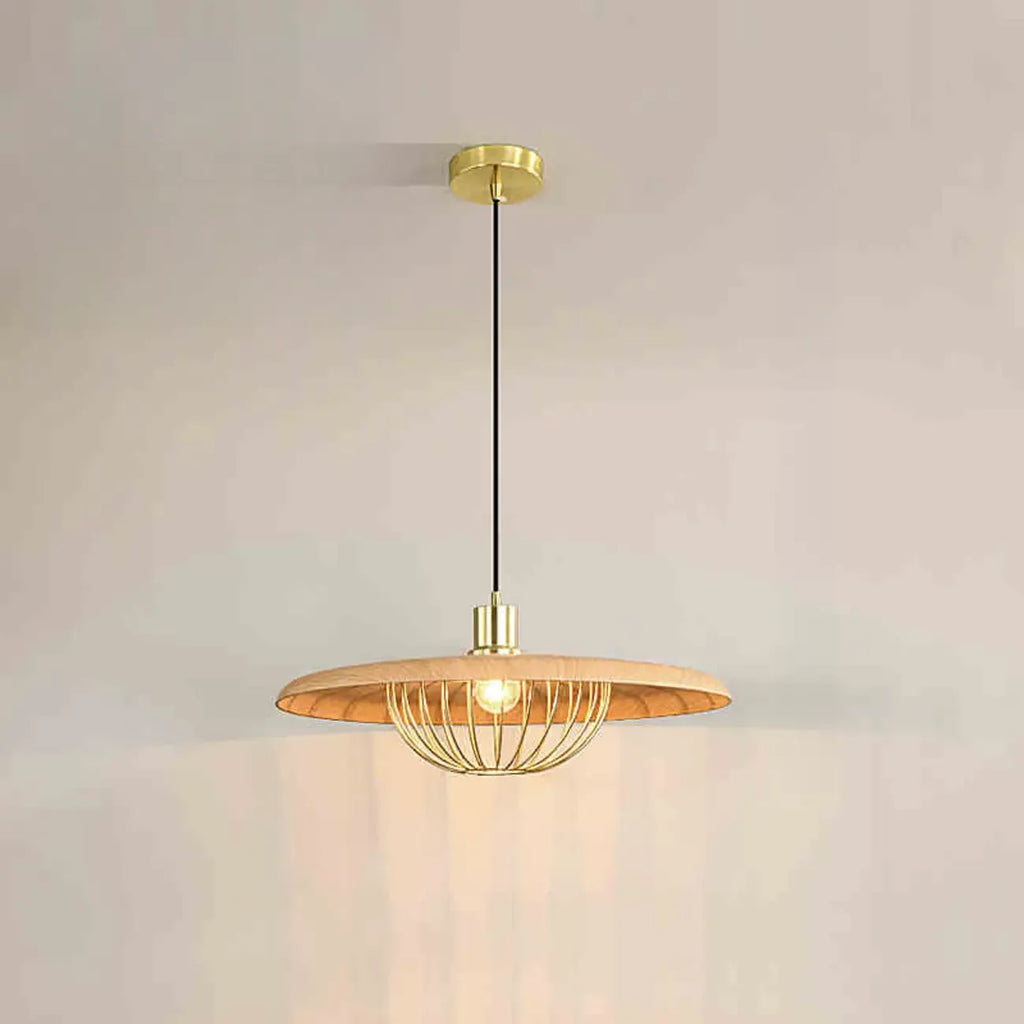 Suspension ronde dorée élégante pour intérieur