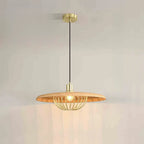 Suspension ronde dorée élégante pour intérieur